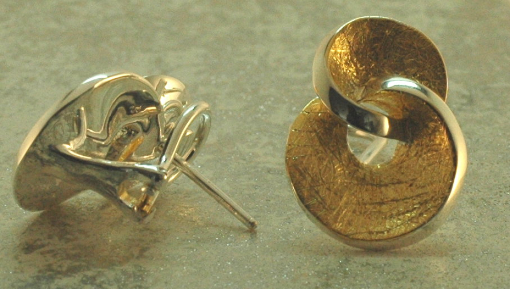 Silber-Clipohrstecker vergoldet rund